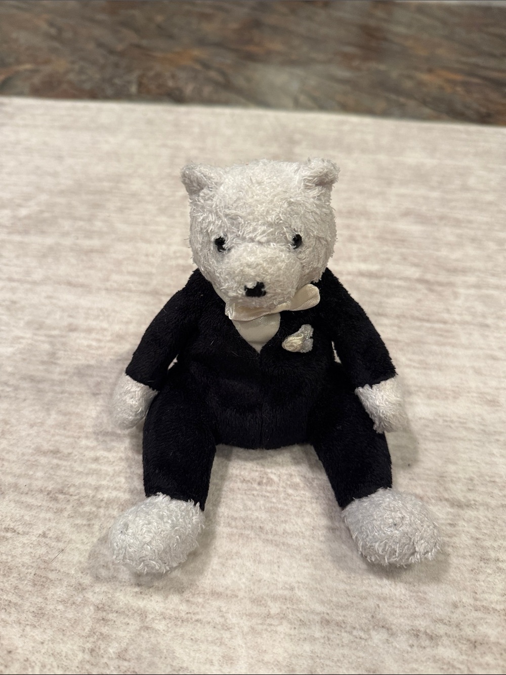 Ty Groom Plush Small Pet Toy Bear in Black and White